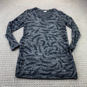 Thyme Maternity Long Sleeve Shirt Women Size Extra Large XL Gray Baby Bump